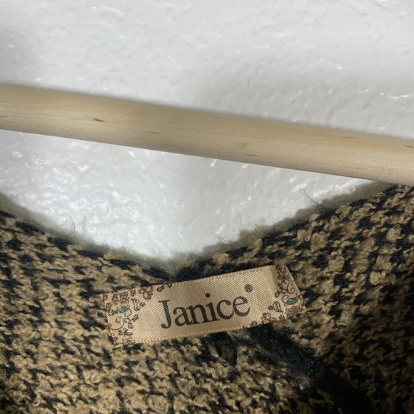 Janice Black Brown Tasseled Fringed Sweater Poncho (one Size Fits All) Women’s - Picture 6 of 7